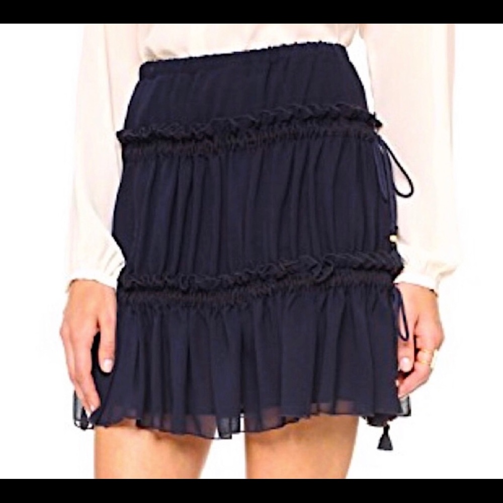See by Chloe Navy Tiered Skirt